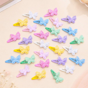 300 ชิ้น/คละสี กิ๊บติดผม รูปผีเสื้อ สีพาสเทล สำหรับเด็ก